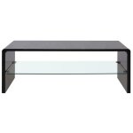 Vidaxl table basse brillante noir