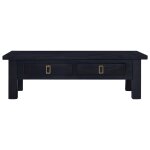 Vidaxl table basse café noir clair 100x50x30 cm bois d'acajou massif Vidaxl table basse café noir clair 100x50x30 cm bois d'acajou massif