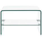 Vidaxl table basse clair 50 x 45 x 33 cm verre tremp�