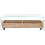 Vidaxl table basse clair 98 x 45 x 31 cm verre trempé Vidaxl table basse clair 98 x 45 x 31 cm verre trempé