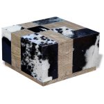 Vidaxl table basse cuir de vache 60 x 60 x 36 cm Vidaxl table basse cuir de vache 60 x 60 x 36 cm