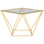 Vidaxl table basse dor� 80x80x45 cm acier inoxydable