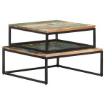 Vidaxl tables basses gigognes 2 pcs bois de rcupration massif