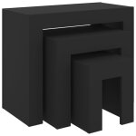 Vidaxl tables basses gigognes 3 pcs noir agglomr
