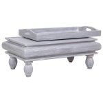 Vidaxl table basse gris 90 x 50 x 40 cm bois d'acajou massif