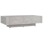Vidaxl table basse gris bton 115x60x31 cm agglomr