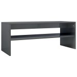 Vidaxl table basse gris brillant 100 x 40 x 40 cm aggloméré Vidaxl table basse gris brillant 100 x 40 x 40 cm aggloméré