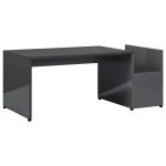 Vidaxl table basse gris brillant 90x45x35 cm agglomr
