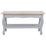 Vidaxl table basse gris et marron 87, 5x42x44 cm bois de pin massif