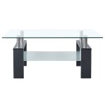 Vidaxl table basse gris et transparent 95x55x40 cm verre trempé Vidaxl table basse gris et transparent 95x55x40 cm verre trempé