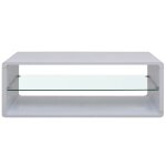 Vidaxl table basse haute brillance blanc