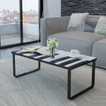Vidaxl table basse avec impression de piano dessus de table en verre