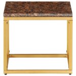 Vidaxl table basse marron 40x40x35 cm pierre vritable texture marbre