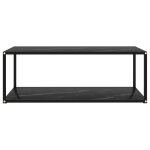 Vidaxl table basse noir 100x50x35 cm verre tremp