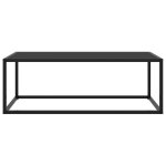 Vidaxl table basse noir avec verre noir 100x50x35 cm