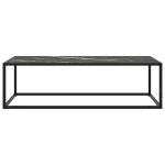 Vidaxl table basse noir avec verre marbre noir 120x50x35 cm