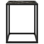 Vidaxl table basse noir avec verre marbre noir 40x40x50 cm