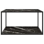 Vidaxl table basse noir avec verre marbre noir 90x90x50 cm