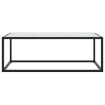 Vidaxl table basse noir avec verre marbre blanc 100x50x35 cm