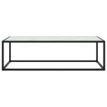 Vidaxl table basse noir avec verre marbre blanc 120x50x35 cm