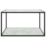 Vidaxl table basse noir avec verre marbre blanc 90x90x50 cm