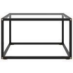Vidaxl table basse noir avec verre tremp 60x60x35 cm