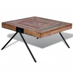 Vidaxl table basse avec pieds en v bois de teck recycl