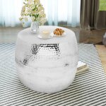 Vidaxl table basse ronde aluminium argent Vidaxl table basse ronde aluminium argent