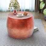 Vidaxl table basse ronde aluminium avec finition en cuivre marron Vidaxl table basse ronde aluminium avec finition en cuivre marron