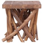 Vidaxl table basse en rondin 40x40x40 cm bois solide
