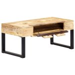 Vidaxl table basse style cassette 100x52x45 cm bois de manguier massif