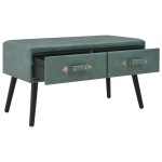 Vidaxl table basse vert marine 80x40x46 cm similicuir