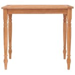 Vidaxl table batavia 85x85x75 cm bois de teck massif