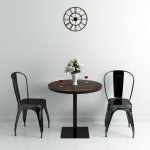Vidaxl table de bistro mdf et acier rond 80 x 75 cm frêne foncé Vidaxl table de bistro mdf et acier rond 80 x 75 cm frêne foncé