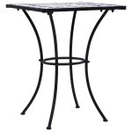 Vidaxl table de bistro mosaque bleu et blanc 60 cm cramique