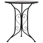 Vidaxl table de bistro mosaque gris 61 cm cramique