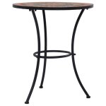 Vidaxl table de bistro mosaque orange / gris 60 cm cramique