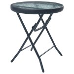 Vidaxl table de bistro noir 40x46 cm acier et verre
