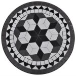 Vidaxl table de bistro noir et blanc 60 cm mosaque