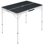 Vidaxl table de camping pliable avec 2 bancs aluminium gris Vidaxl table de camping pliable avec 2 bancs aluminium gris