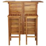 Vidaxl table et chaises de bar 3 pcs bois d'acacia massif Vidaxl table et chaises de bar 3 pcs bois d'acacia massif