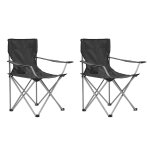 Vidaxl table et chaises de camping 3 pcs gris