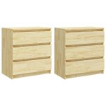 Vidaxl tables de chevet 2 pcs 60x36x64 cm bois de pin massif