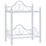 Vidaxl table de chevet 2 pcs acier et verre tremp� 45x30, 5x60 cm blanc