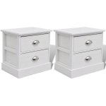 Vidaxl table de chevet 2 pcs blanc