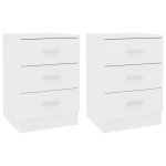 Vidaxl tables de chevet 2 pcs blanc 38 x 35 x 56 cm aggloméré Vidaxl tables de chevet 2 pcs blanc 38 x 35 x 56 cm aggloméré