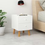 Vidaxl tables de chevet 2 pcs blanc 40 x 30 x 50 cm pin massif