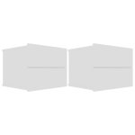 Vidaxl tables de chevet 2 pcs blanc 40 x 30 x 30 cm agglomr