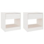 Vidaxl tables de chevet 2 pcs blanc 40x31x40 cm bois de pin massif