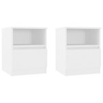 Vidaxl tables de chevet 2 pcs blanc 40x40x50 cm agglom�r�